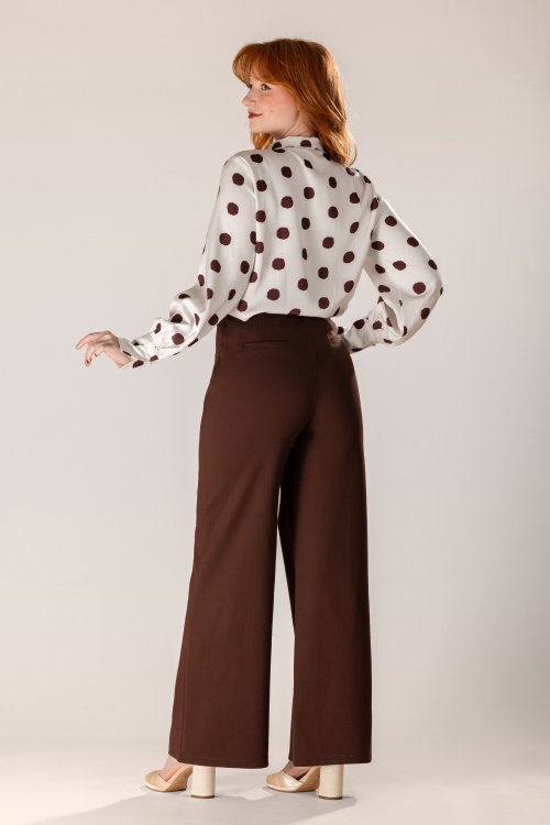 Smashed Lemon - Pantalon habillé Tess en marron foncé 3
