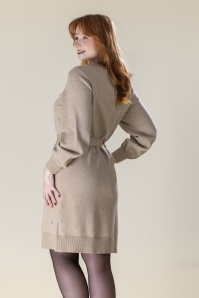 Smashed Lemon - Hazel Harmony Strickkleid in Taupe 2