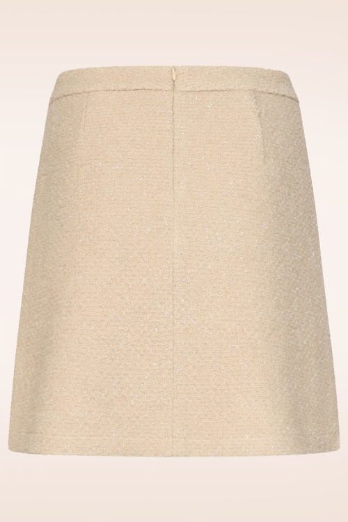 Smashed Lemon - Jupe trapèze Sammy Shimmer en sable clair 3