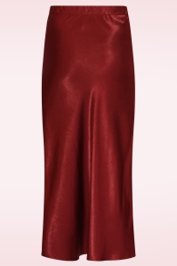 Smashed Lemon - Jupe midi Ruby en satin bordeaux 4