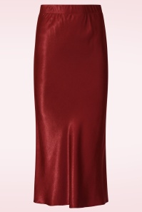 Smashed Lemon - Jupe midi Ruby en satin bordeaux 2