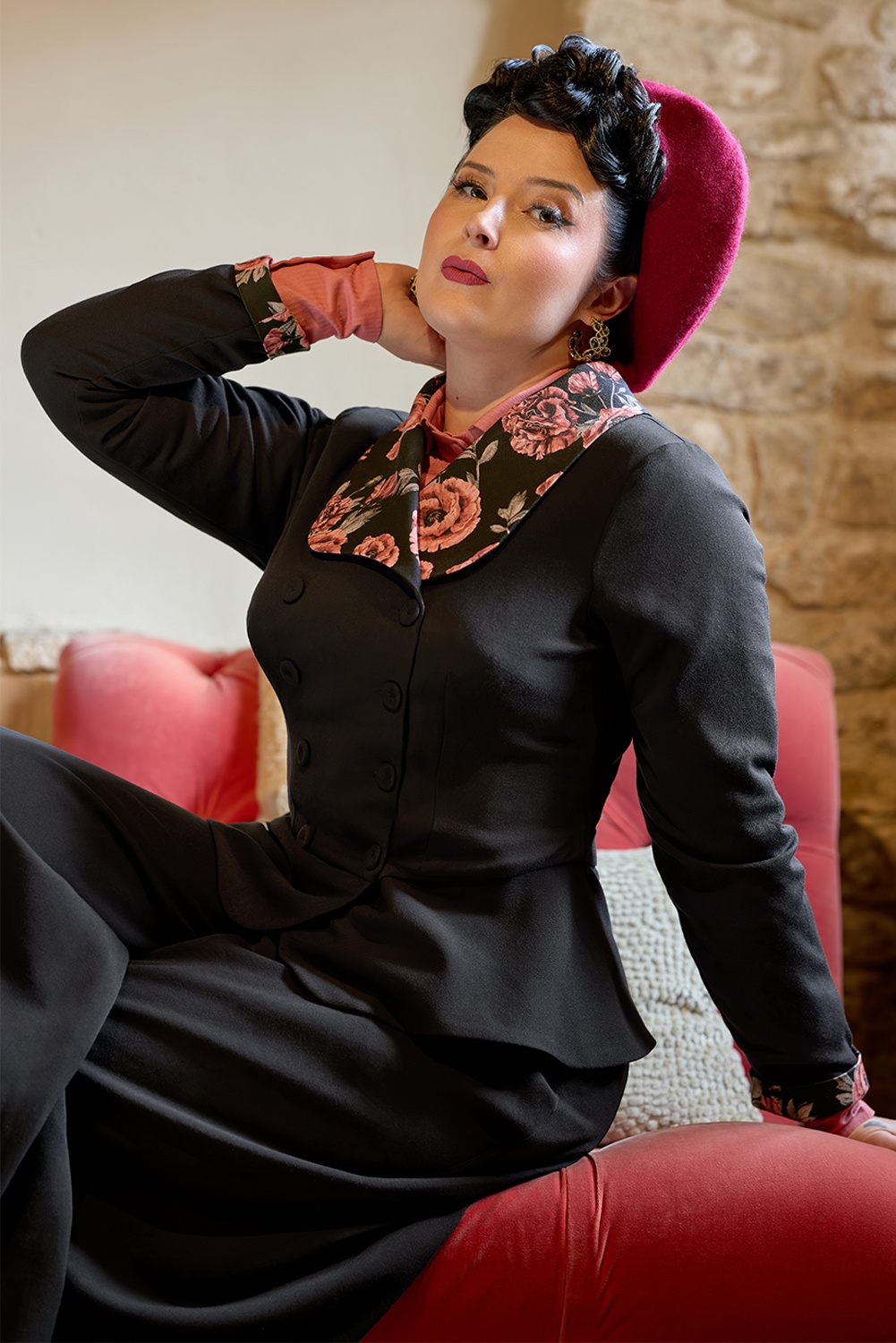 Miss Candyfloss - Hermia Lou Roses blazer in zwart 2