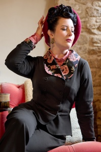 Miss Candyfloss - Hermia Lou Roses blazer in zwart