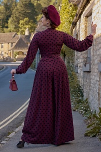 Miss Candyfloss - Galina Bo Polkadot Jumpsuit in Wine and Black 3