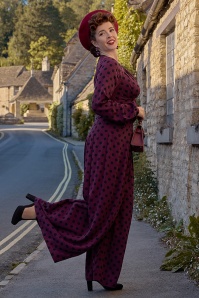 Miss Candyfloss - Galina Bo Polkadot Jumpsuit in Wine and Black 4