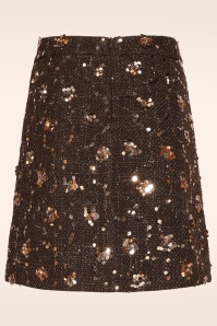 Smashed Lemon - Isabelle Sequin a-lijn rok in bruin 3
