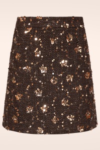 Smashed Lemon - Isabelle Sequin a-lijn rok in bruin