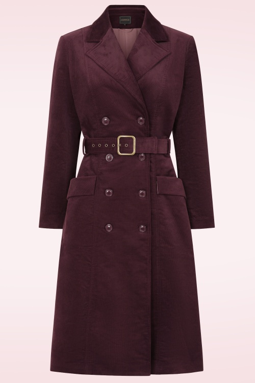 Topvintage Boutique Collection - Topvintage exclusive ~ Rinna Corduroy Coat in Bordeaux 2