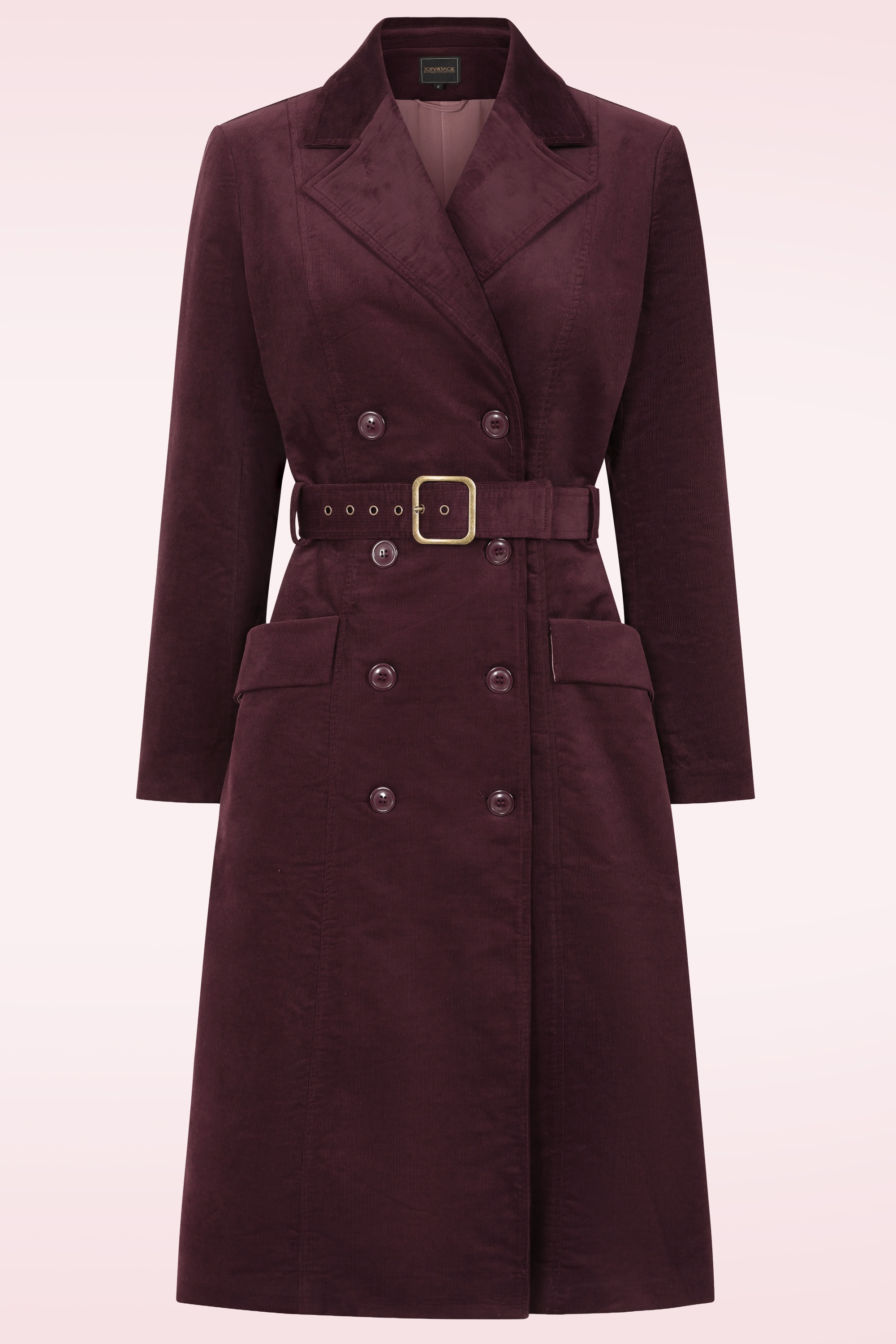 Topvintage Boutique Collection - Topvintage exclusive ~ Rinna Corduroy Coat in Bordeaux 2