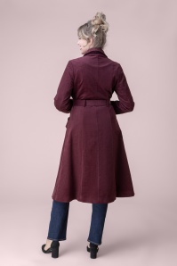 Topvintage Boutique Collection - Topvintage exclusive ~ Rinna Corduroy Coat in Bordeaux 3