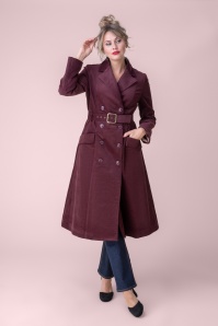 Miss Candyfloss - Florelle Bol Wiggle Skirt in Merlot Wine