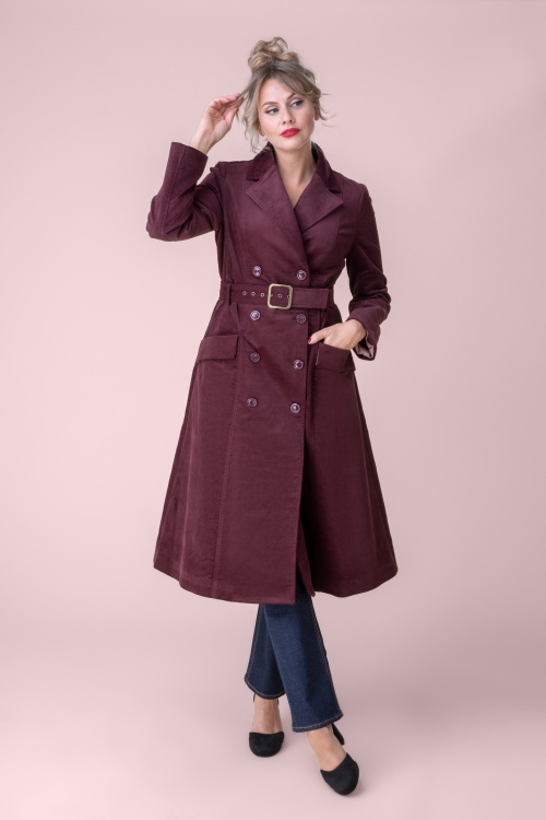 Topvintage Boutique Collection - Topvintage exclusive ~ Rinna corduroy jas in bordeaux