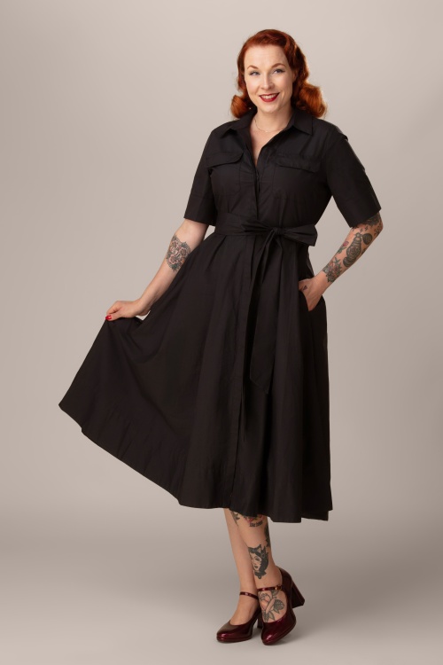 Glamorous - Maye midi jurk in zwart 2