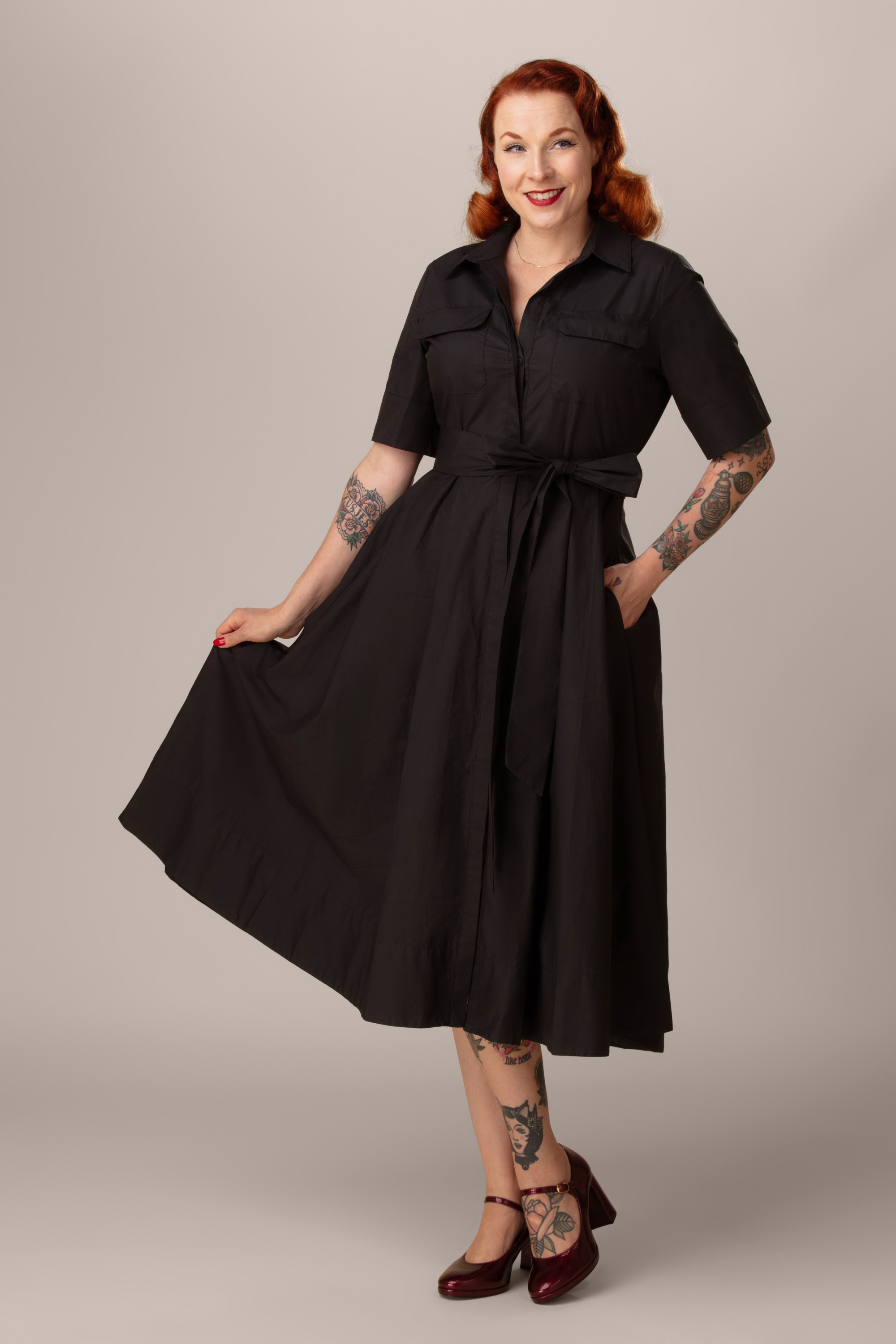 Glamorous - Maye midi jurk in zwart 2