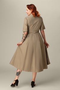Glamorous - Maye midi jurk in kaki 3