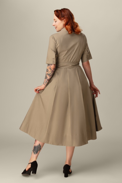 Glamorous - Maye midi jurk in kaki 3