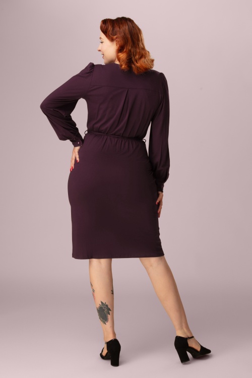 Very Cherry - Celia Tricot Deluxe jurk in druifpaars 2