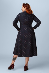 Minueto - Robe midi Shine Stars en bleu marine 3