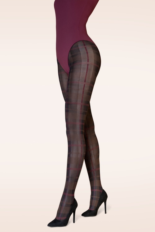 Marcmarcs - Tartan 50 Denier panty in bruin
