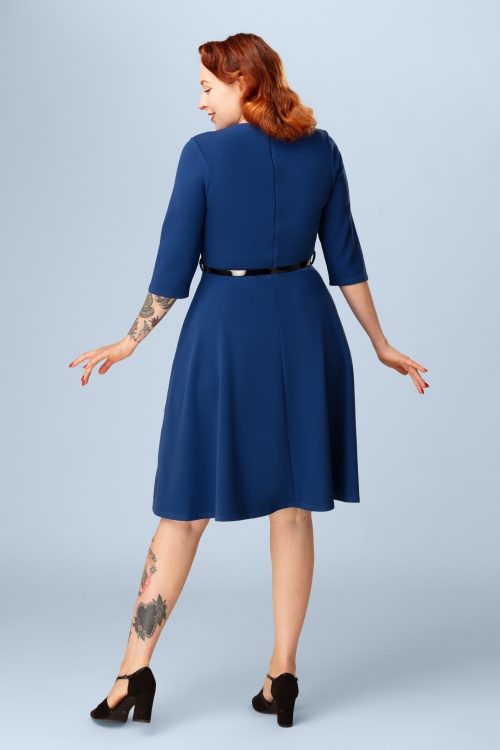 Vintage Chic for Topvintage - Exklusiv bei Topvintage ~ Reba Swingkleid in Königsblau 2