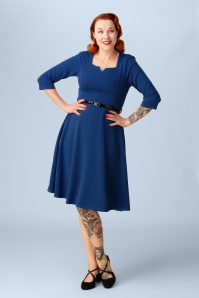 Vintage Chic for Topvintage - Exklusiv bei Topvintage ~ Reba Swingkleid in Königsblau
