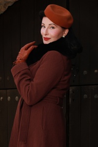 Topvintage Boutique Collection - Exclusivité Topvintage ~ Manteau Leandra en rouge rouillé 2