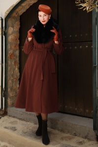 Topvintage Boutique Collection - Exclusivité Topvintage ~ Manteau Leandra en rouge rouillé