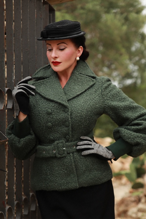 Topvintage Boutique Collection - Exclusivité Topvintage ~ Manteau court Leontine en vert