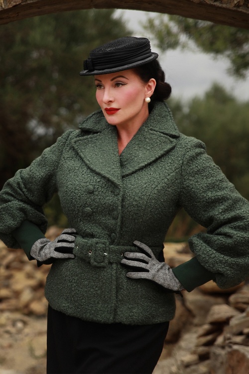 Topvintage Boutique Collection - Exclusivité Topvintage ~ Manteau court Leontine en vert 2