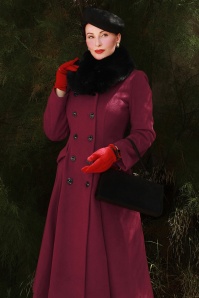 Topvintage Boutique Collection - Topvintage exclusive ~ Mae Swing Coat in Bordeaux 2
