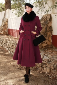 Topvintage Boutique Collection - Topvintage exclusive ~ Mae Swing Coat in Bordeaux