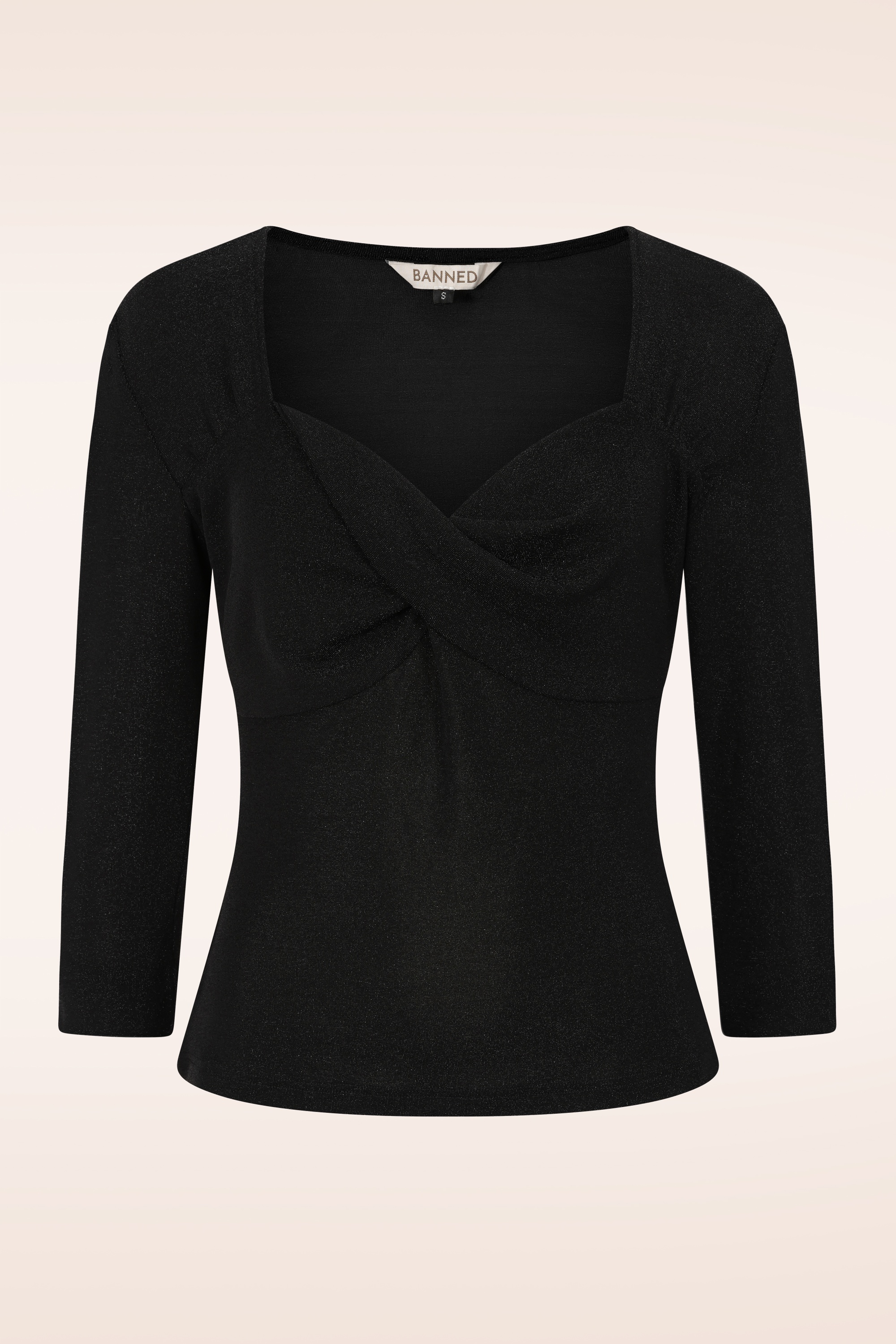Banned Retro - Marilyn Glitz top in zwart 2
