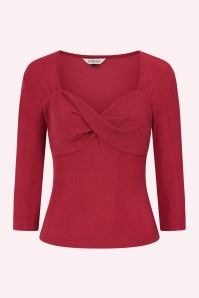 Banned Retro - Marilyn Glitz top in rood 2