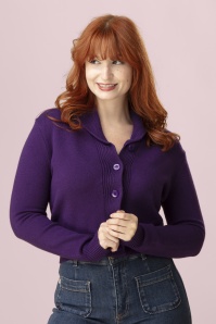 Banned Retro - Violet cardi in paars
