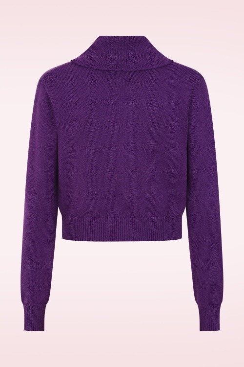 Banned Retro - Violet cardi in paars 4