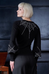 Banned Retro - Carla Spiderweb gebreide top in zwart 3