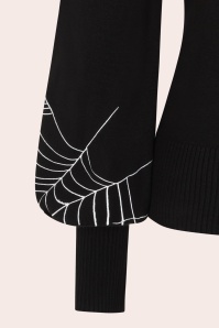 Banned Retro - Carla Spiderweb gebreide top in zwart 5