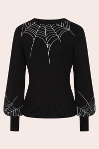 Banned Retro - Carla Spiderweb gebreide top in zwart 4