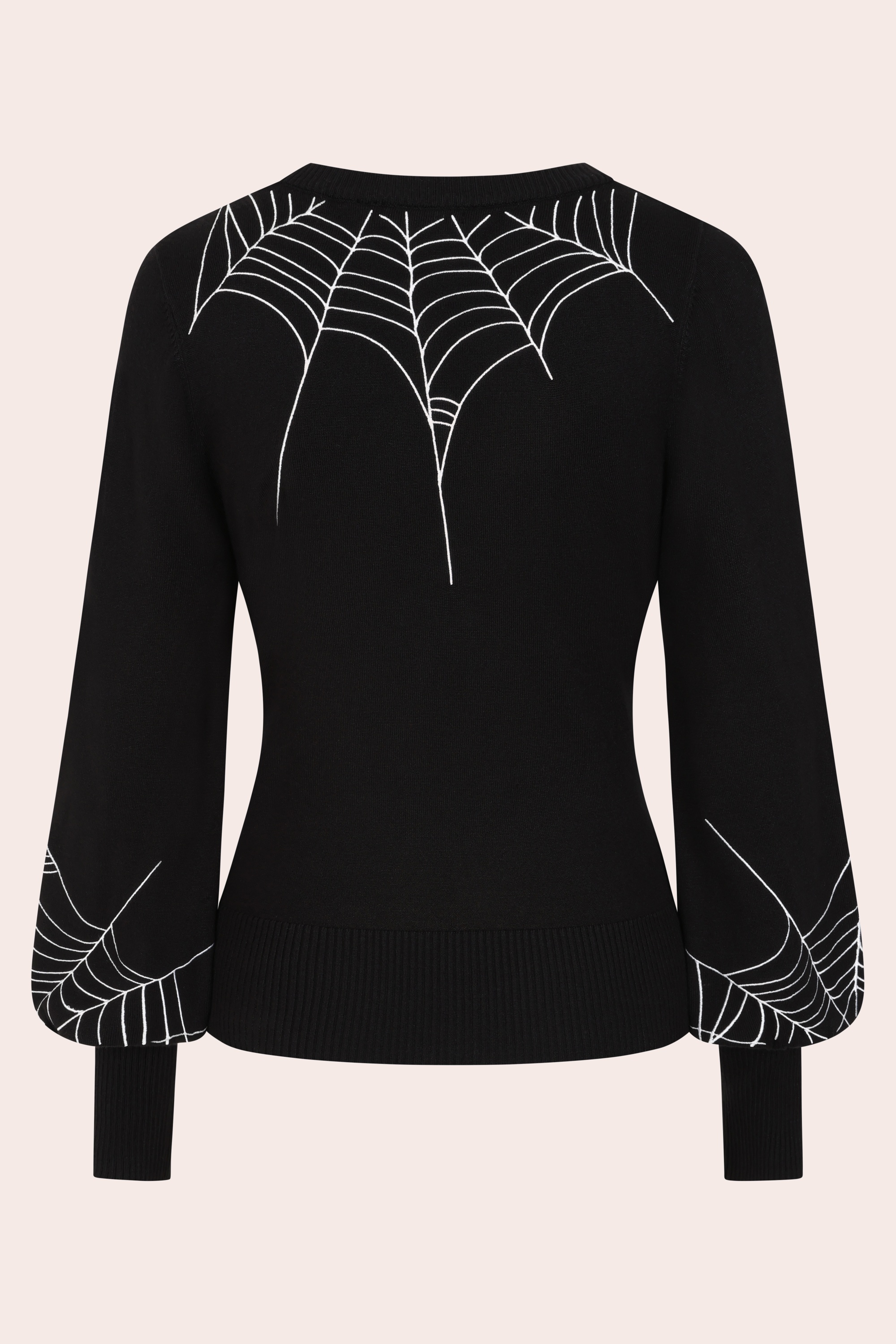 Banned Retro - Carla Spiderweb gebreide top in zwart 4