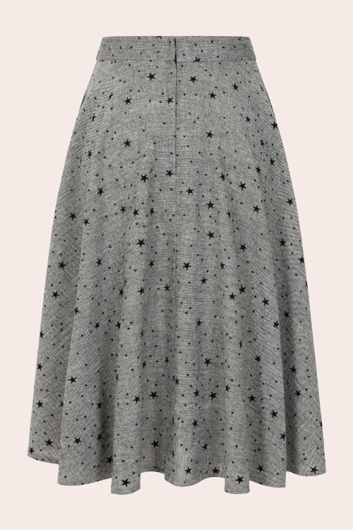 Banned Retro - Didi Star swing rok in grijs 2