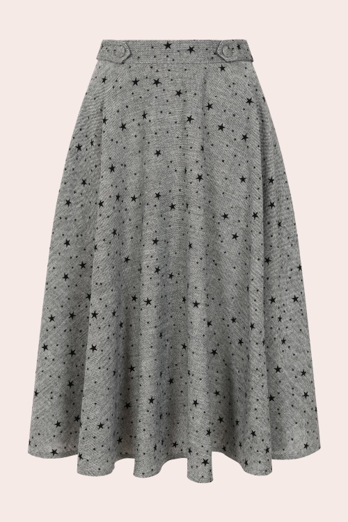 Banned Retro - Didi Star swing rok in grijs