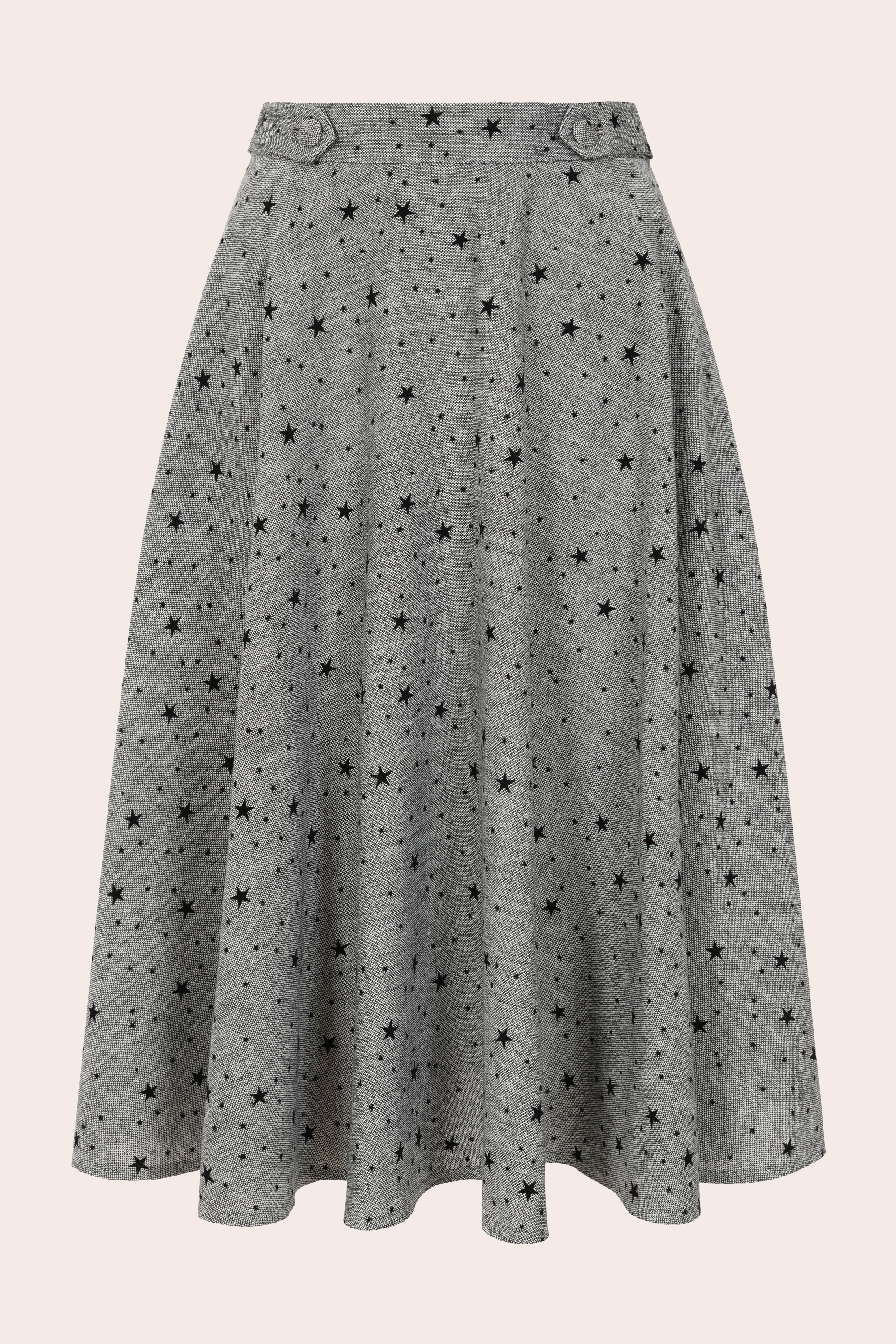 Banned Retro - Didi Star swing rok in grijs