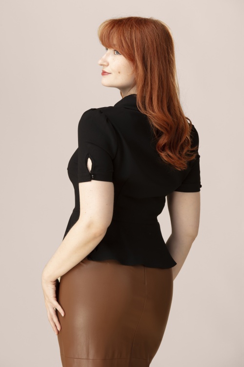 Banned Retro - Prue Moon blouse in zwart 3