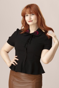 Banned Retro - Prue Moon blouse in zwart