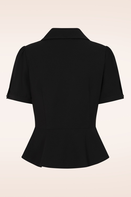 Banned Retro - Prue Moon blouse in zwart 4