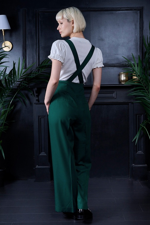 Banned Retro - Her Favourite pantalon in smaragdgroen 3