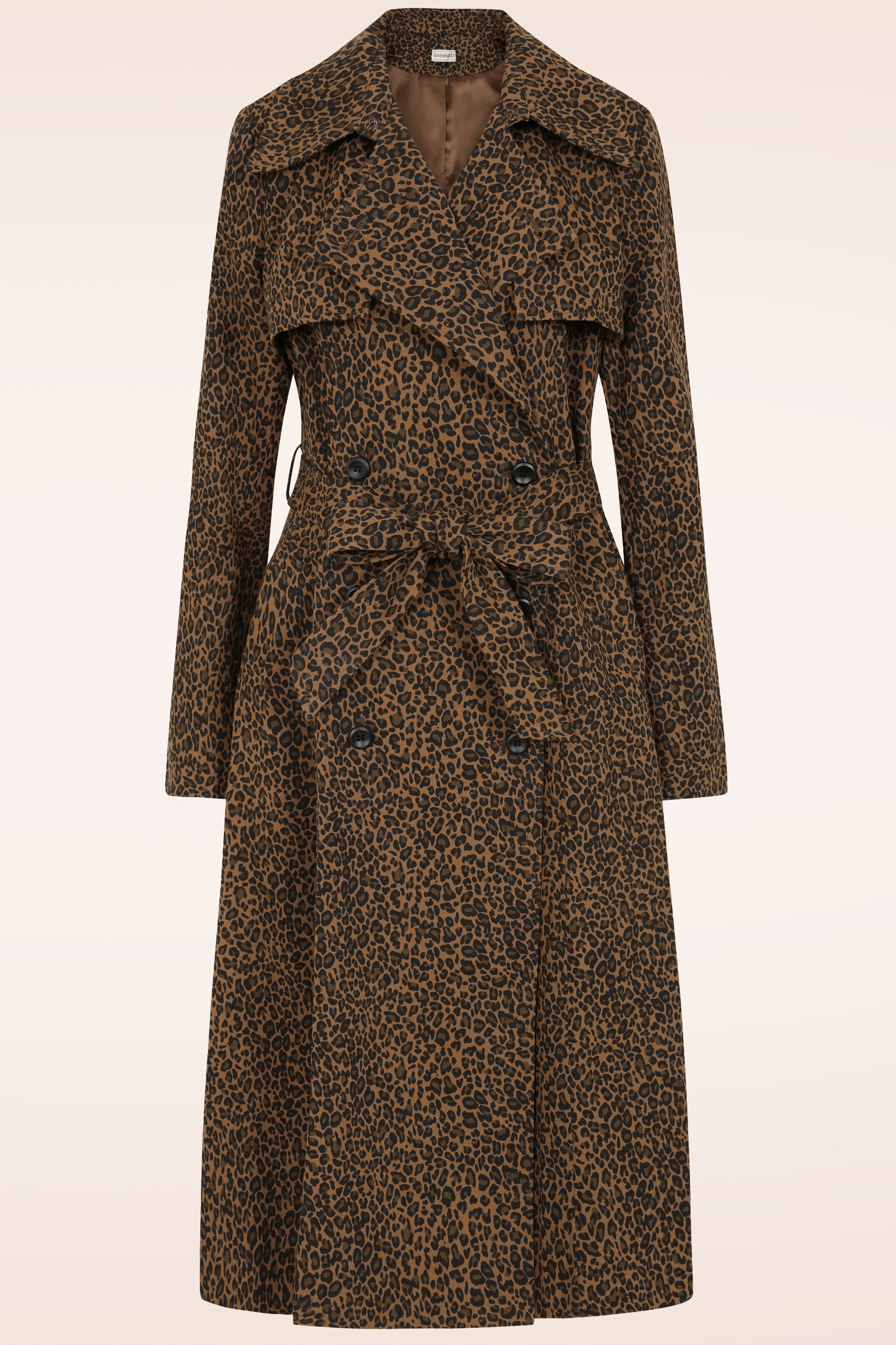 Banned Retro - Taylor trenchcoat in luipaard 2