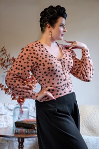 Miss Candyfloss - Lamira Pia Polkadot Knit Cardigan in Pink and Black 2