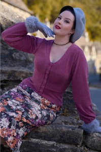 Miss Candyfloss - Noelin Cattleya Knit Cardigan in Orchid Purple