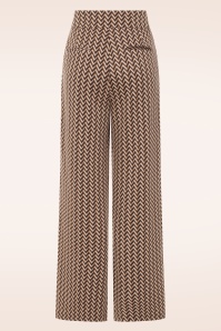 Topvintage Boutique Collection - Exclusivité Topvintage ~ Pantalon à motif zigzag Lou en marron 4